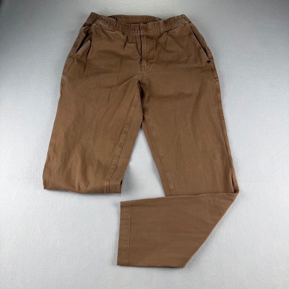 Vuori Ripstop Climber Pants Mens Small Brown Elastic Waist Stretch Cotton V412
